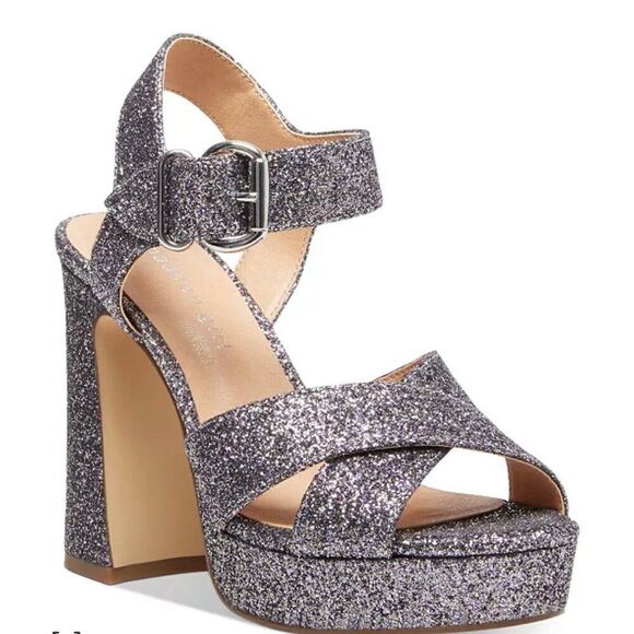 Madden Girl Cherre Shimming Women Pump Chunky Heels Size 9 - Picture 1 of 11